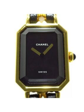 100% Authentic CHANEL Premiere Gold Black Women's Wrist Watch